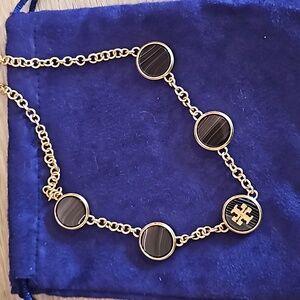 Tory Burch Agate Disc Necklace